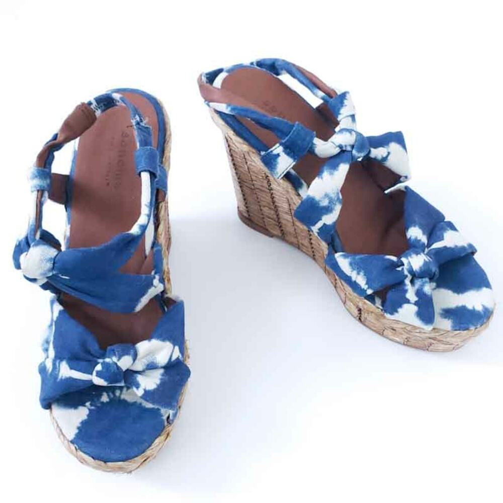 Sonoma Platform Wedge Sandals Open Toe Tie Dye 6 Summer, Sling Back Shoe